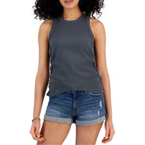 Rebellious One Juniors’ Side-Ruched Tank Top Turbulence